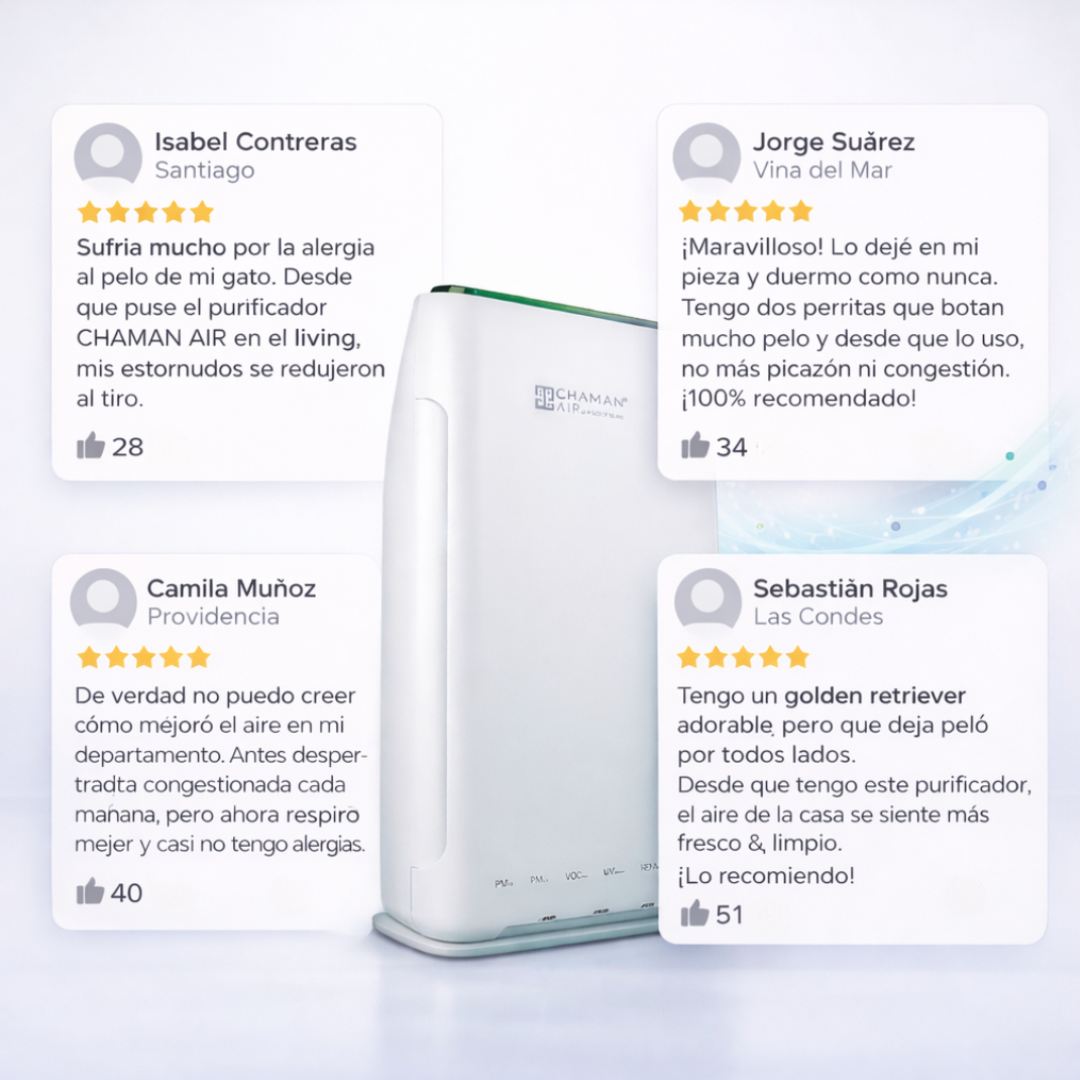 ChamanAir™(100m2) – Vuelve a Disfrutar de tu Mascota sin Alergias